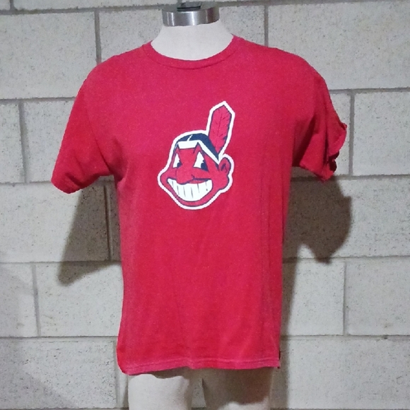 MLB Cleveland Indians Chief Wahoo Graphic Red T-shirt Mens Size Medium - Picture 1 of 3